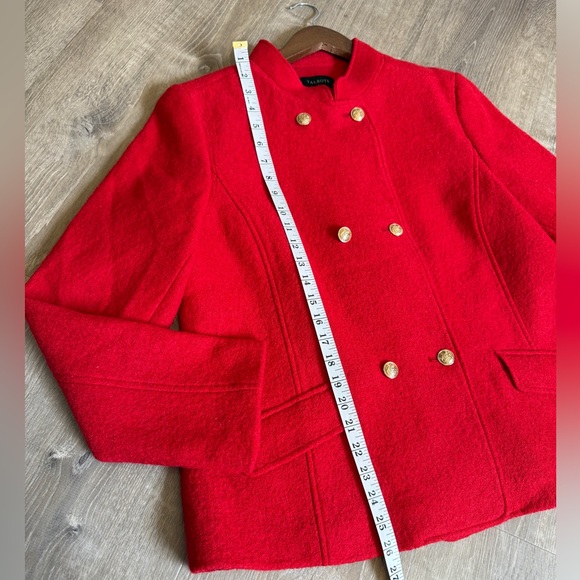 Talbots Red Double-Breasted Wool Blend Jacket – Size 14 - Picture 8 of 13
